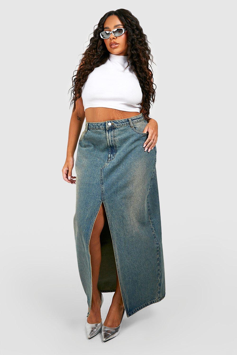 Vintage long jean clearance skirts